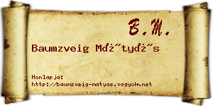 Baumzveig Mátyás névjegykártya